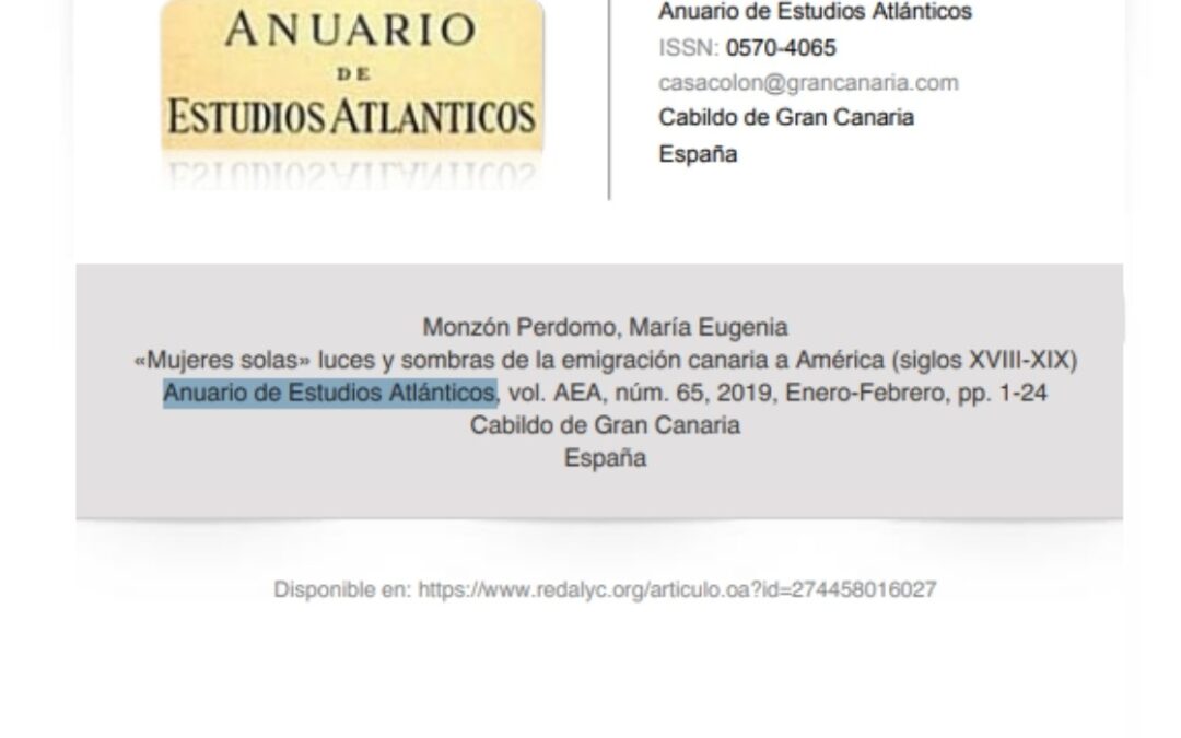 Mujeres solas»: Luces y sombras de la emigración canaria a América (siglos XVIII-XIX)