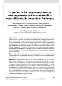La gestión de los menores extranjeros no acompañados en Canarias: conflicto entre el Estado y la Comunidad Autónoma